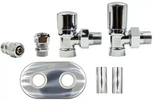 Varioterm Zawory regulacyjne kątowe SWING All in One - chrom alu-pex - PEX 16 mm rozeta owalna zespolona 1szt AZIS02/FK(Pex)PO - Zawory i kraniki - miniaturka - grafika 1