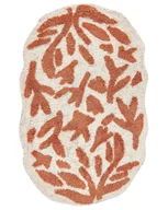 Dywaniki łazienkowe - BELIANI Dywanik łazienkowy pomarańczowy bawełniany 60 x 90 cm nieregularny kształtReplika acyjny wzór mata łazienkowa nowoczesny design - miniaturka - grafika 1