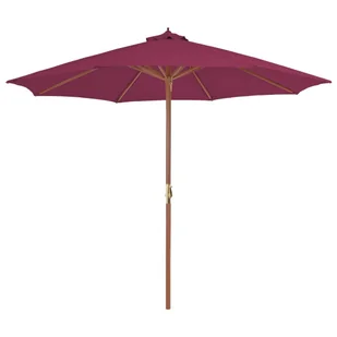 Parasol ogrodowy na drewnianym słupku, 300 cm, bordowy - Parasole ogrodowe - miniaturka - grafika 1