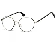 Okulary korekcyjne, oprawki, szkła - Lenonki okrągłe Okulary oprawki optyczne 916D grafitowo-czarna - miniaturka - grafika 1