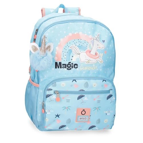Enso Magic Summer Plecak szkolny adaptacyjny do wózka Niebieski 32x44x17 cm Poliester, Niebieski, Talla única, Plecak szkolny z możliwością dostosowania do wózka