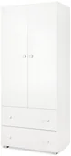 Szafy i szafki dla dzieci - Szafa dwudrzwiowa PAULA biała - miniaturka - grafika 1