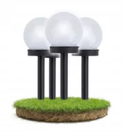 Lampy ogrodowe - 4x Lampa Solarna Ogrodowa Wbijana LED KULA BIAŁA 10cm Wodoszczelna IP44 - miniaturka - grafika 1