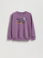 Kurtki i płaszcze dla chłopców - Reserved - Bluza z nadrukiem - fioletowy - miniaturka - grafika 1