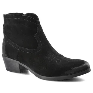 Czarne Botki Carinii Damskie Modne Obuwie Jesienne - Botki damskie - miniaturka - grafika 1
