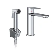 Baterie umywalkowe - Ravak Chrome II - Bateria umywalkowa  z prysznicem bidetowym, chrom X070450 - miniaturka - grafika 1