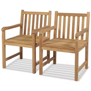 vidaXL Krzesła ogrodowe, 2 szt., drewno tekowe, 58x60x90 cm - Fotele i krzesła ogrodowe - miniaturka - grafika 1