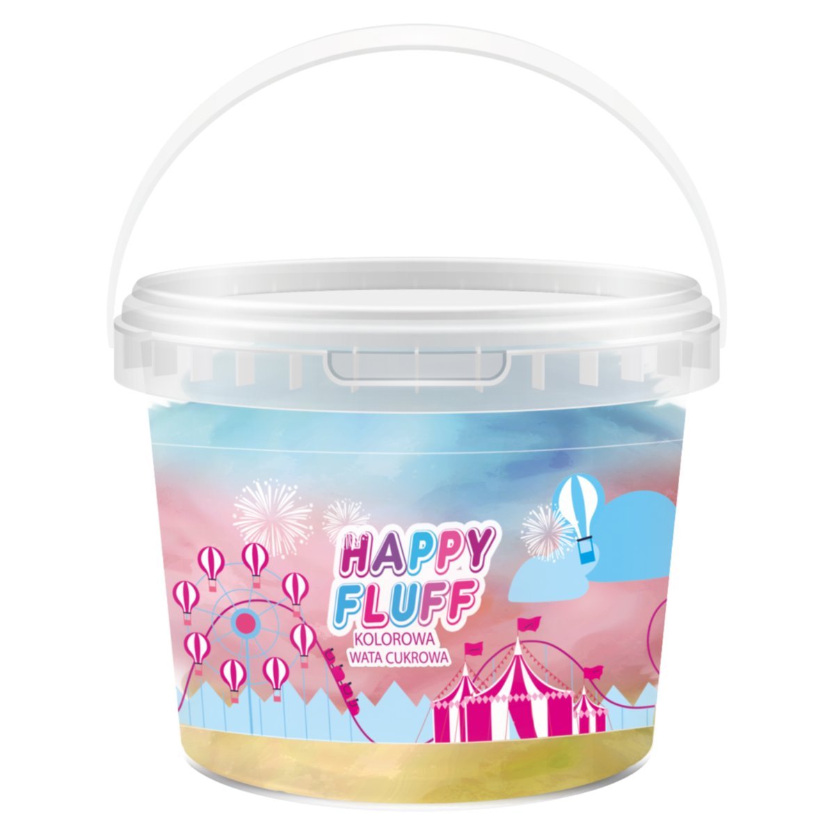 Mateo Wata Cukrowa W Wiaderku Happy Fluff Truskawka Guma Balonowa Banan 50G