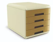 Pudła i kartony archiwizacyjne - ORGANIZER pojemnik na DOKUMENTY papier A4 szuflady Arda Vintage karmelowy - miniaturka - grafika 1