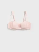 Biustonosze - Reserved - Miękki biustonosz z fiszbinami - pastelowy róż - miniaturka - grafika 1