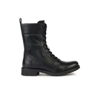 Kozaki damskie - Damskie Buty zimowe GEOX D RAWELLE D366RF-000TU-C9999 – Czarny - miniaturka - grafika 1