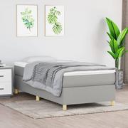 Łóżka - Lumarko Rama łóżka, jasnoszare, tapicerowane tkaniną, 100x200 cm - miniaturka - grafika 1