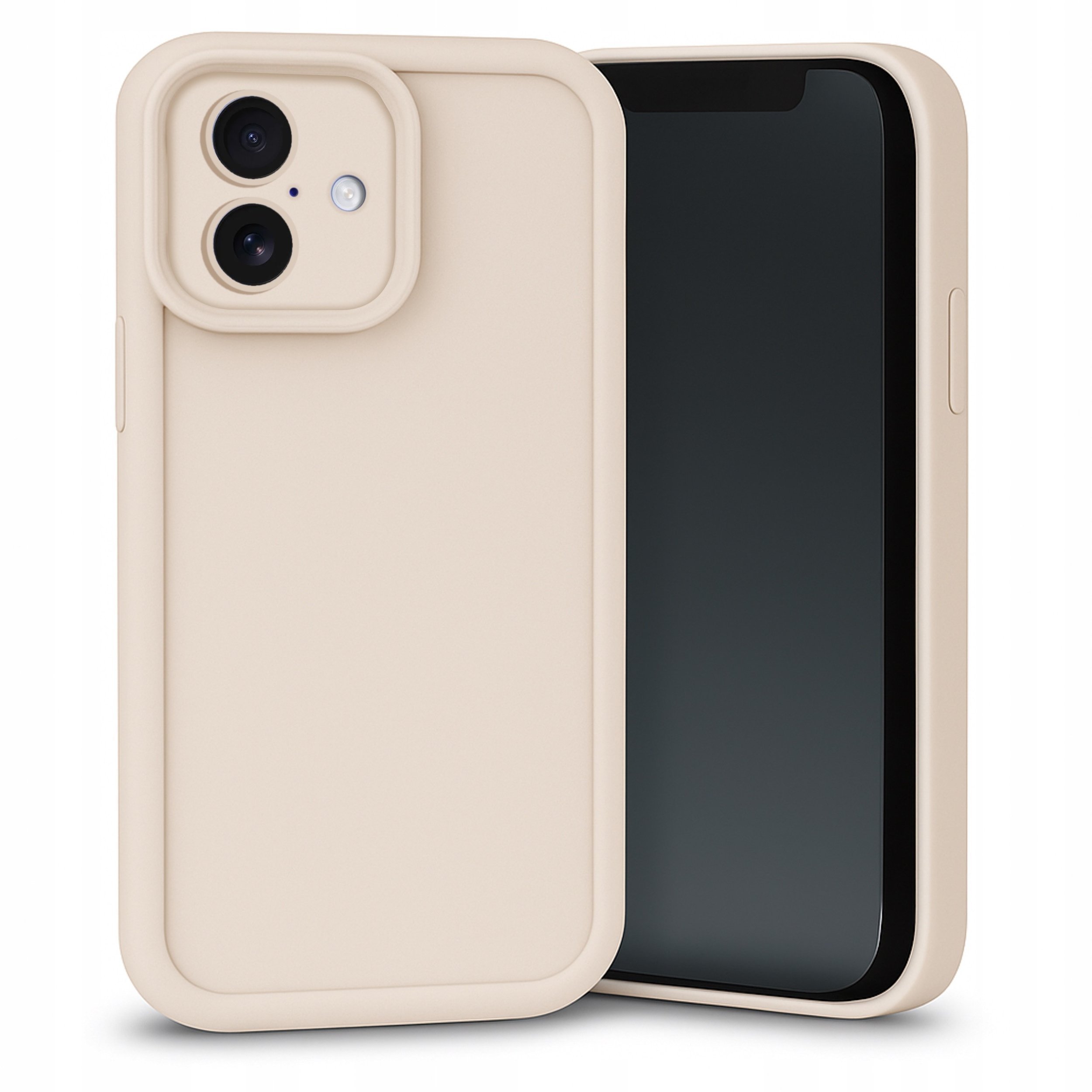 Etui do Apple iPhone 16 Beżowe, Silikonowe, Matowe, Wzmocnione Szkło 9H