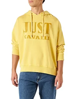 Bluzy męskie - Just Cavalli Męska bluza z kapturem, 169 cytryna, M - grafika 1