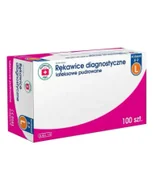 Rękawiczki jednorazowe - Apteczka ABC Rękawice diagnostyczne lateksowe pudrowane L, 100 sztuk - miniaturka - grafika 1