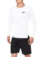 Koszulki męskie - Nike Pro męska koszulka z długim rękawem, biała/czarna, 3XL - miniaturka - grafika 1