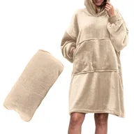 Księgarnia OUTLET - Bluzair Koco Bluza Oversize Kapturem Beżowa 4w1 - miniaturka - grafika 1