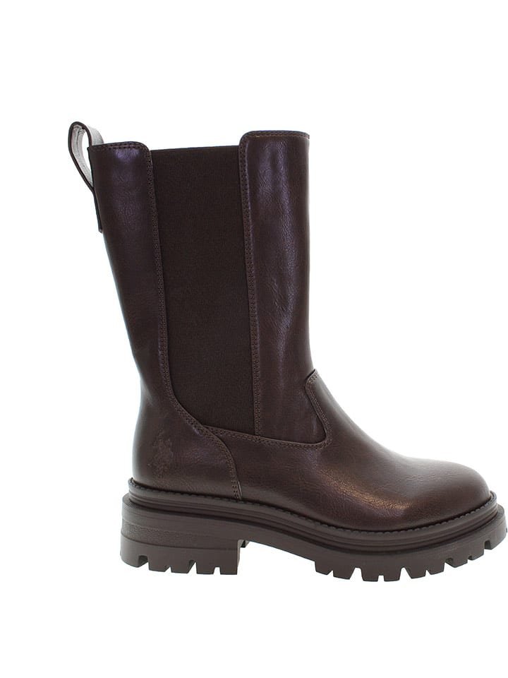 U.S. Polo Assn. Botki w kolorze brązowym