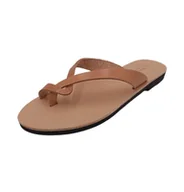 Klapki i japonki damskie - Beżowe klapki damskie ze skóry naturalnej SANDINISTA S4224A [Rozmiar: 37] - miniaturka - grafika 1