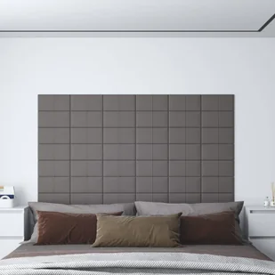 Panele ścienne, 12 szt., jasnoszare, 30x15 cm, tkanina, 0,54 m² - Panele ścienne i boazeria - miniaturka - grafika 1