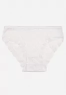 Majtki damskie - Białe Bawełniane Majtki Figi Ozdobione Koronką Vleova - miniaturka - grafika 1
