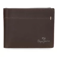 Portfele - Pepe Jeans Staple Portfel Poziomy z Portmonetką Brązowy 11x8x1 cms Skóra, Brązowy, Talla única, Portfel poziomy z portmonetką - miniaturka - grafika 1