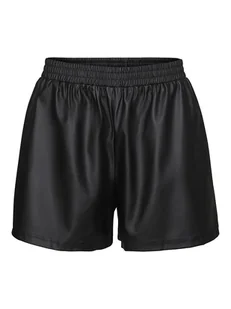 Vero Moda Szorty w kolorze czarnym ze skóry syntetycznej - Spodenki damskie - miniaturka - grafika 1