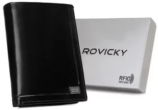 Portfel Męski Ze Skóry Naturalnej Rovicky Rfid Protect, Czarny - Portfele - miniaturka - grafika 1
