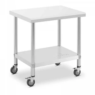 Stół ze stali nierdzewnej na kółkach - 60 x 80 cm - 135 kg ROYAL CATERING 10012807 RCAT-80/60-W - Meble gastronomiczne - miniaturka - grafika 1