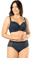 Biustonosze - Koronkowy biustonosz półusztywniany semi-soft Debora, Kolor granatowy, Rozmiar 70E, Mefemi - Intymna - miniaturka - grafika 1