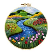 Pasmanteria - Dolina kwiatów - haftowanie (filcowanie) wełną czesankową - miniaturka - grafika 1