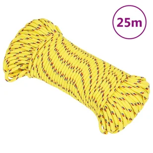 Linka żeglarska, żółta, 4 mm, 25 m, polipropylen - Żeglarstwo - miniaturka - grafika 1