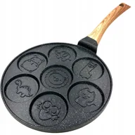 Patelnie - Patelnia do naleśników 26cm czarna powłoka marmurowa zwierzątka Krisberg - miniaturka - grafika 1