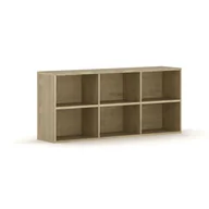Meblościanki - Biblioteka INTEGRO z półkami, wyższa, 835 x 1750 x 400 mm, 6 półek, dąb naturalny - miniaturka - grafika 1