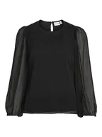 Koszulki i topy damskie - Vila VIFALIA O-Neck L/S TOP - NOOS, czarny, 44 - miniaturka - grafika 1