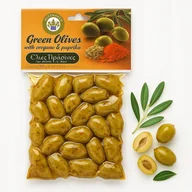 Pasztet i przetwory mięsne - Greckie Oliwki Zielone Mycenaean z oregano i papryką 200 g - miniaturka - grafika 1