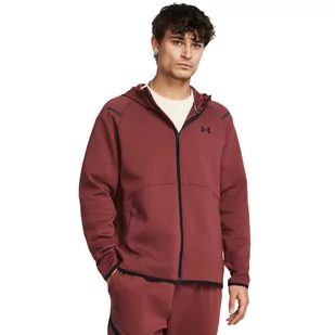 Męska bluza treningowa rozpinana z kapturem Under Armour UA Unstoppable Flc FZ - bordowa - UNDER ARMOUR - Koszulki sportowe męskie - miniaturka - grafika 1