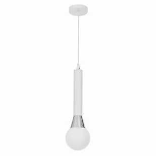 NOWOCZESNA LAMPA WISZĄCA BIAŁO-CHROMOWANA FOLINO W1 - Lampy sufitowe - miniaturka - grafika 1