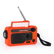 Latarki - Solar Emergency Radio Hand Crank Wielofunkcyjna latarka radiowa z Bluetooth Pomarańczowy - miniaturka - grafika 1