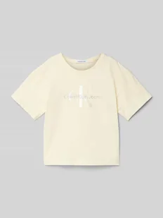 T-shirt z nadrukiem z logo - Koszulki dla dziewczynek - miniaturka - grafika 1