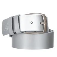 Paski - Klasyczny Pasek Damski VerMari Skórzany Srebrny Mat 4 cm - miniaturka - grafika 1