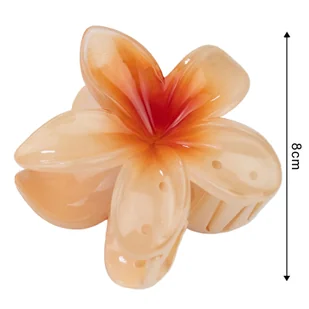 KLAMRA KWIAT szczęka duża SPINKA do włosów kwiatek HAWAJSKA KWIAT PLUMERII - Ozdoby do włosów - miniaturka - grafika 1