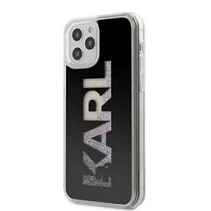 Karl Lagerfeld KLHCP12MKLMLBK iPhone 12 6,1" czarny/black hardcase Karl Logo Glitter - Etui i futerały do telefonów - miniaturka - grafika 1