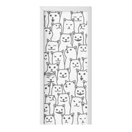 Naklejki na ścianę - Naklejka na drzwi HOMEPRINT Wzór białych kotów 75x205 cm - miniaturka - grafika 1