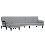 Narożniki - Sofa rozkładana L, jasnoszara, 260x140x70 cm, tkan - miniaturka - grafika 1
