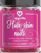 Włosy, skóra, paznokcie - Myvita Hair Skin Nails Naturalne Żelki dla Dorosłych Wzmacniające Włosy, Skórę i Paznokcie (120 szt) MyVita MV-296 - miniaturka - grafika 1