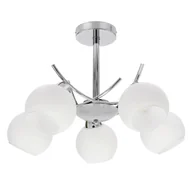 Lampy sufitowe - Biały pięcioramienny żyrandol wiszący - 4X M072 Gilerio - miniaturka - grafika 1