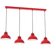 Lampy sufitowe - Lampa wisząca z czterema kloszami, czerwony kolor LX 9228 z serii SVEN - miniaturka - grafika 1