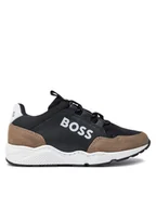 Buty dla chłopców - Boss Sneakersy J51314 M Beżowy - miniaturka - grafika 1
