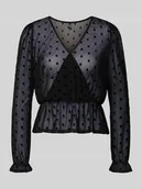 Bluzki damskie - Bluzka o kroju slim fit z półprzezroczystego materiału model ‘JULIET’ - miniaturka - grafika 1
